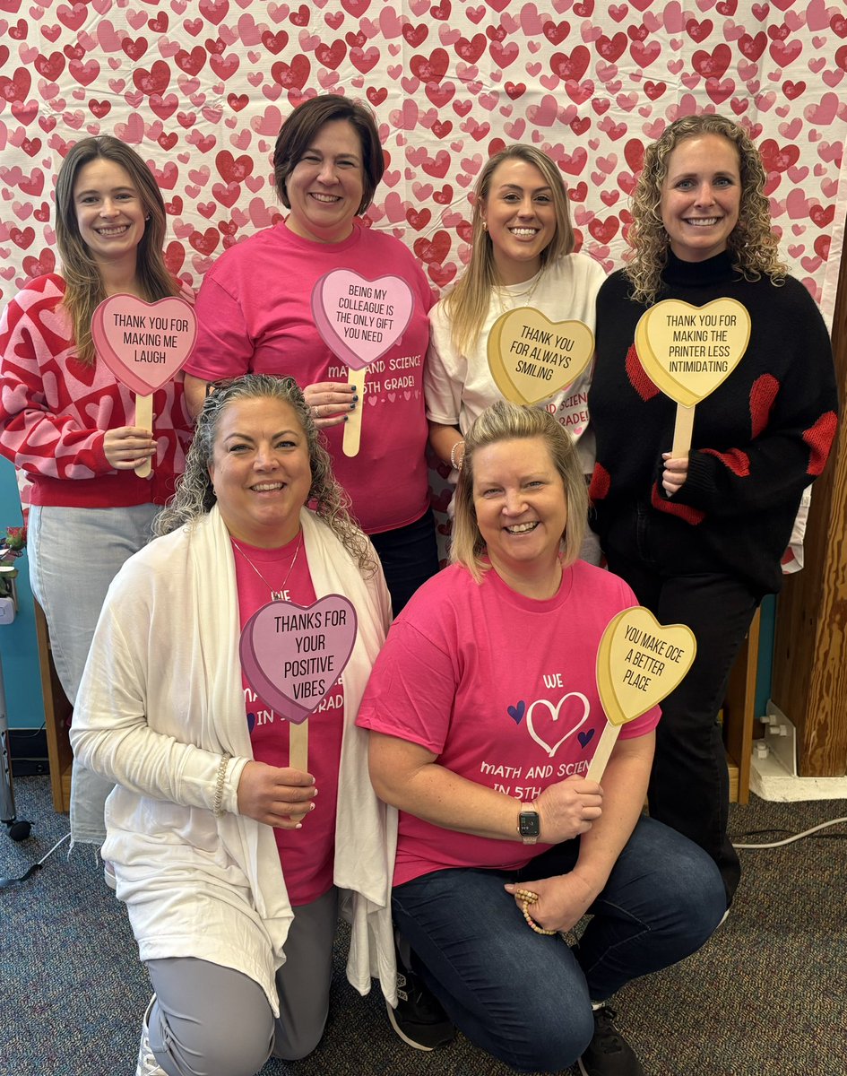 ErinKelleyMay's tweet photo. We love to spend our staff meetings prioritizing culture and spreading the love. Having a staff meeting on Valentine’s Day made this easy and so much fun! We wrote Valentine’s, did a kindness raffle, and had a Valentine’s Day themed Photo Booth. #LoveOurSchool ❤️@OliveChapelElem https://t.co/YPotgcF8uG
