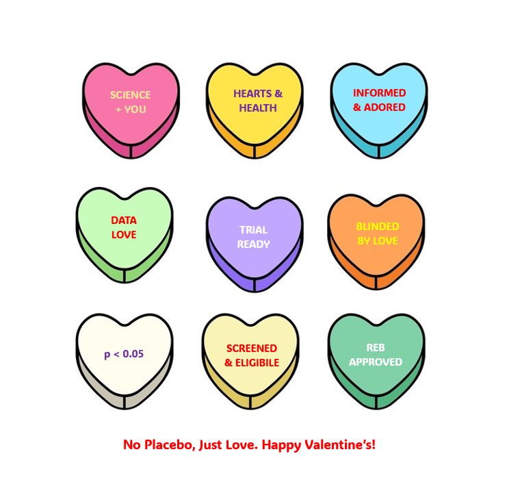 I couldn’t pass up the chance to mix a little science with sweetness this Valentine’s Day!
 
Clinical trials are all about people—their health, their hope, and their future. What better way to celebrate than with research-inspired candy hearts? 🍬🔬

#clinicaltrials #Valentines