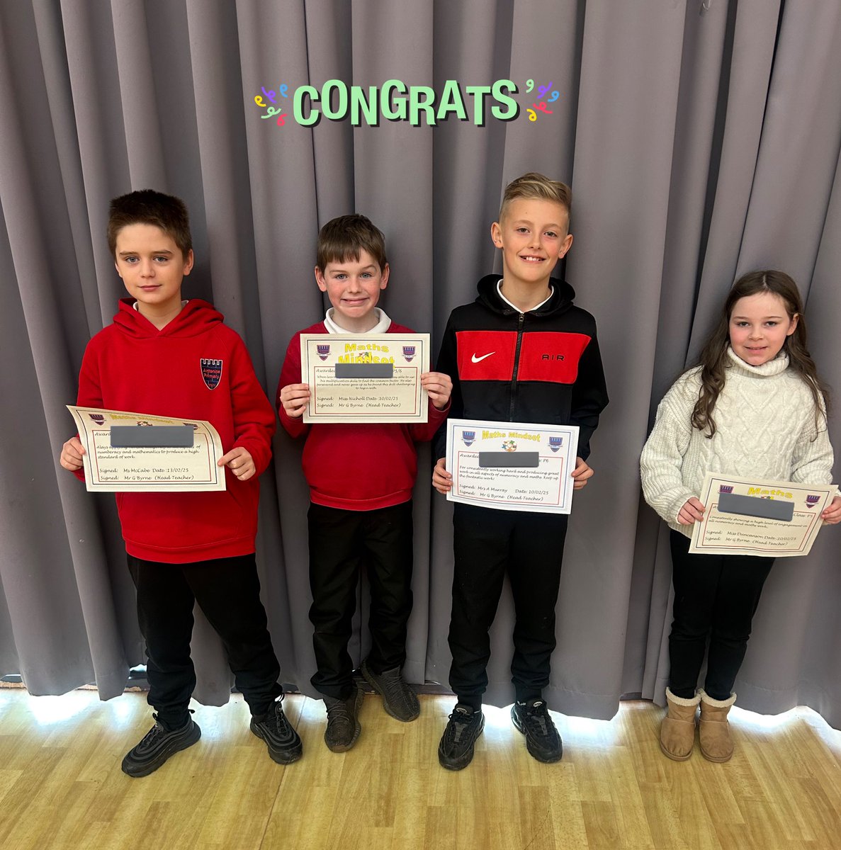 AntoninePrimary's tweet photo. Well done to our P5-7 certificate winners this week! ⭐️💫  #MathsMindset https://t.co/7raUjfG7st