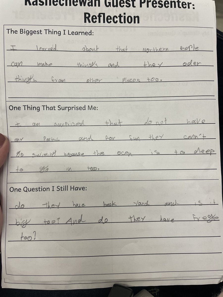 Today was a day full of inquiry! We started using the lotus model to generate questions about the Kashechewan reserve, and then we got to talk to a travel nurse there to learn about the challenges the people on this reserve face. I’m so proud of these learners! <a href="/WilfridJuryPS/">Wilfrid Jury PS</a>