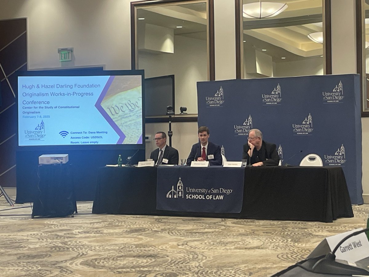 Charlie Capps (@charlesfcapps) on Twitter photo I very much enjoyed presenting at <a href="/USanDiegoLaw/">USanDiegoLaw</a>'s Originalism Works in Progress conference last weekend. Thanks to <a href="/jackbalkin/">Jack Balkin</a> for the commentary. The paper will appear in <a href="/NotreDameLRev/">Nᴏᴛʀᴇ Dᴀᴍᴇ L. Rᴇᴠ. (Notre Dame Law Review)</a>; a draft is here: papers.ssrn.com/sol3/papers.cf…. I very much enjoyed presenting at <a href="/USanDiegoLaw/">USanDiegoLaw</a>'s Originalism Works in Progress conference last weekend. Thanks to <a href="/jackbalkin/">Jack Balkin</a> for the commentary. The paper will appear in <a href="/NotreDameLRev/">Nᴏᴛʀᴇ Dᴀᴍᴇ L. Rᴇᴠ. (Notre Dame Law Review)</a>; a draft is here: papers.ssrn.com/sol3/papers.cf….