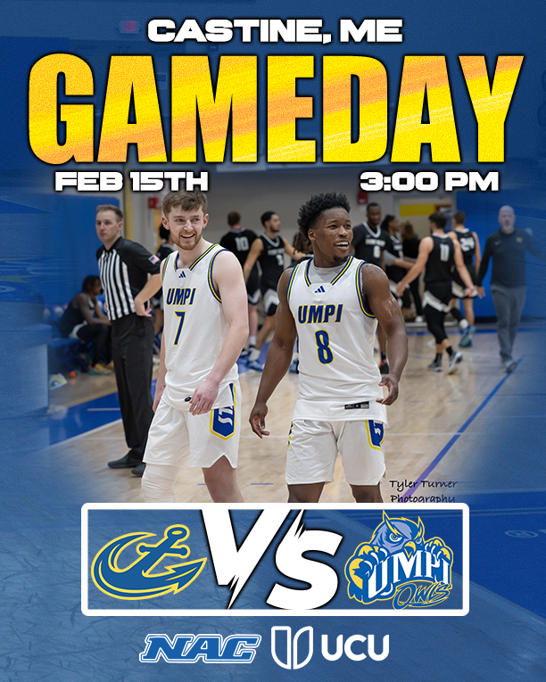 UMPIOwls (@umpiathletics) on Twitter photo GAMEDAY
UMPI Men's Basketball nears the end of the regular season as they have a <a href="/nacathletics/">North Atlantic Conference (NAC)</a> matchup against <a href="/MarinersSports/">MMA Athletics</a> in Castine, Maine.
Tip Off starts at 3:00 PM
For Live Stats and Video, visit our website: owls.umpi.edu
#umpiowls GAMEDAY
UMPI Men's Basketball nears the end of the regular season as they have a <a href="/nacathletics/">North Atlantic Conference (NAC)</a> matchup against <a href="/MarinersSports/">MMA Athletics</a> in Castine, Maine.
Tip Off starts at 3:00 PM
For Live Stats and Video, visit our website: owls.umpi.edu
#umpiowls