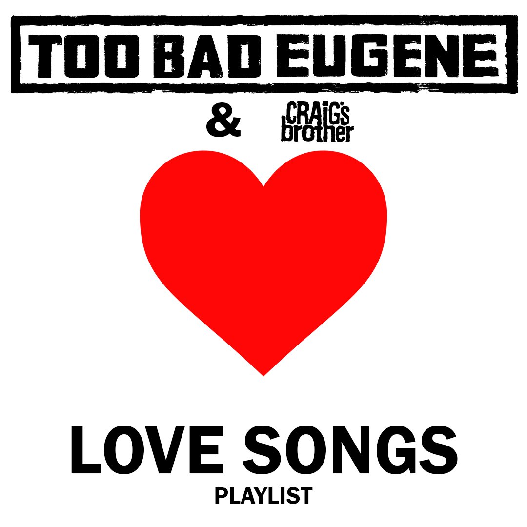 Check out this special Valentine's Day playlist of TBE love songs, along with a Craig's Brother tune and the new solo single from <a href="/adamnigh/">Adam Nigh</a>. Btw, totally stole this idea from <a href="/mxpx/">MxPx</a>. Happy Valentine's!
Spotify: open.spotify.com/playlist/0MIb5…...
Apple: music.apple.com/.../too-bad...…