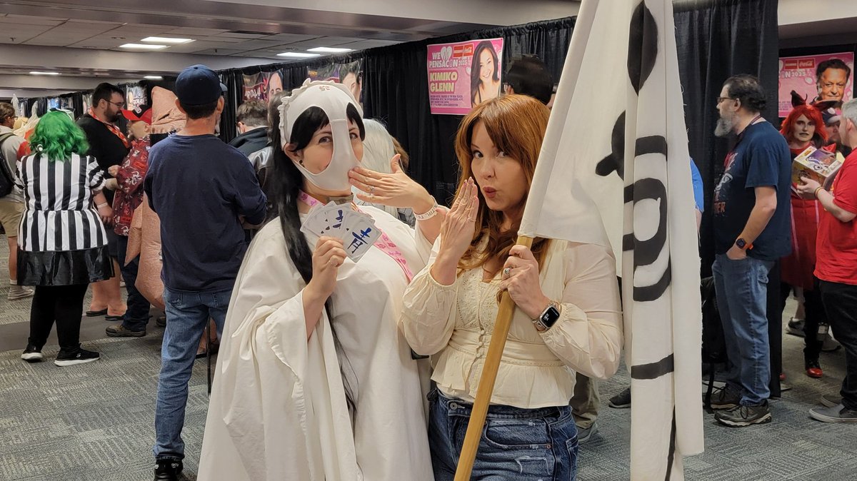 Day made! I met Jamie Marchi - the English VA of Ayame Kajou/Blue Snow from Shimoneta! 💜