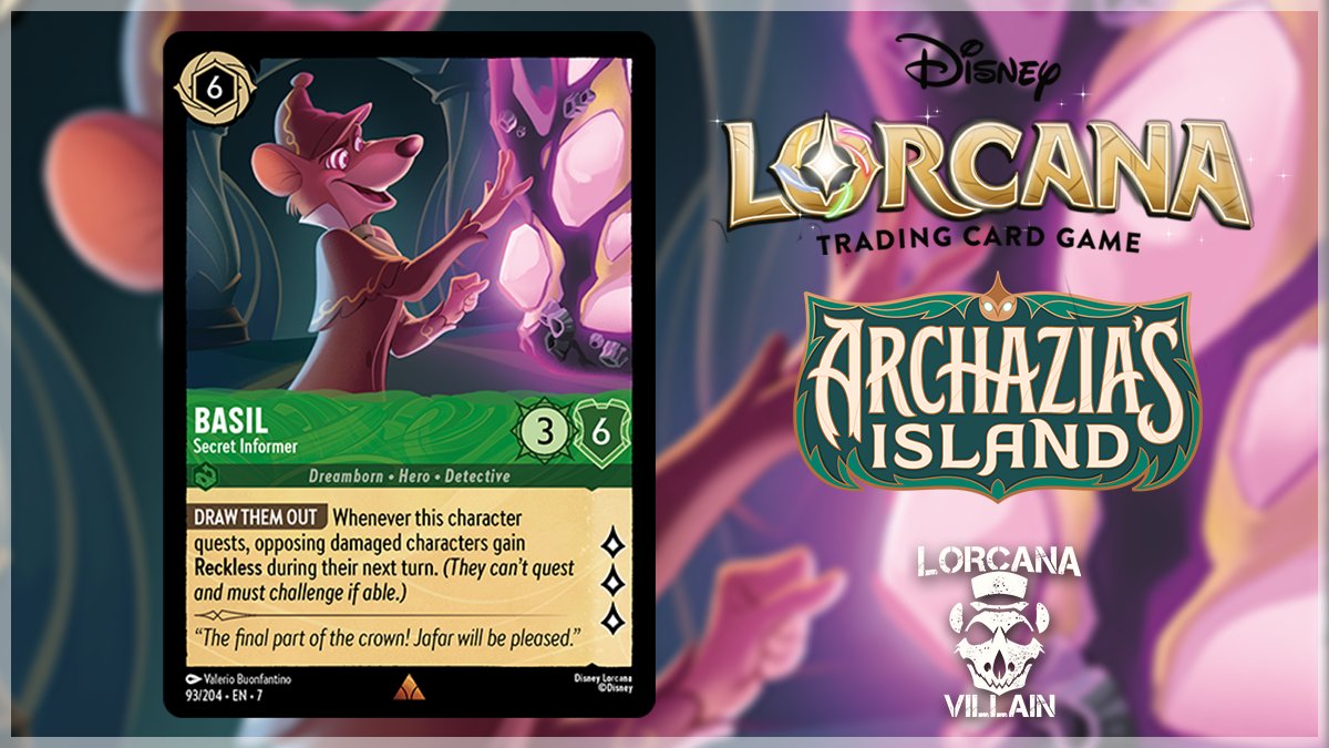LorcanaVillain's tweet photo. Thanks so much to @DisneyLorcana for allowing me to reveal this Secret Informer!

Now that Basil has tracked down both halves of the Hexwell Crown, it can only be a matter of time before The Reign Of Jafar can begin 😉

#lorcana https://t.co/rUDDU6oOon