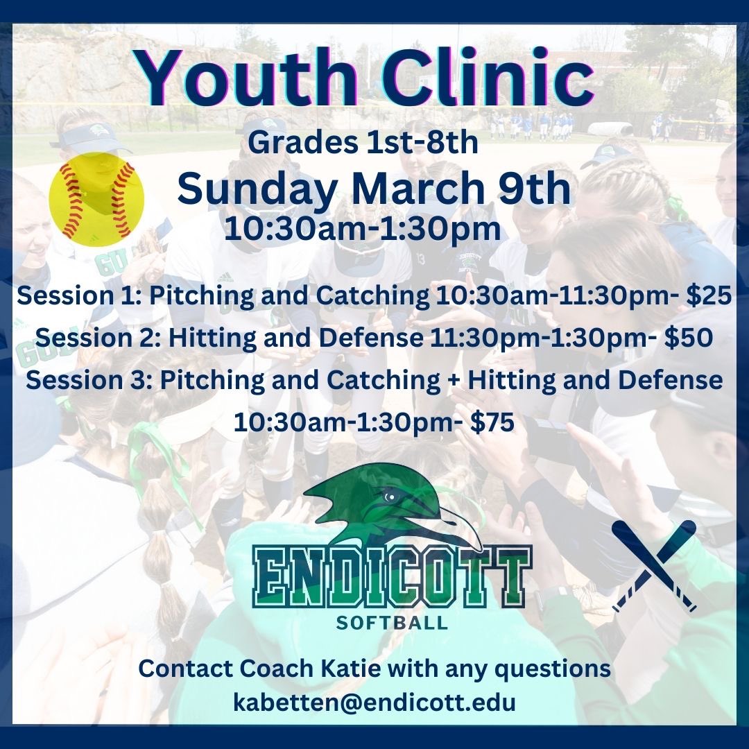 🚨Youth Clinic🚨

Calling all future softball stars ⭐️ Join us for a fun, action packed clinic! Learn new skills, improve your game, and meet our team! 

Join us for a fun day! 

Open to grades 1st-8th

Link: forms.gle/avWx8s78r8dG3v…
