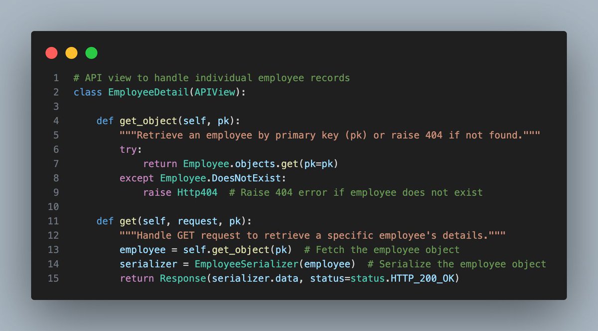 AsileAyuba's tweet image. Day 45 of my 100 Days of Coding Challenge:
Today, I explored Primary Key Class-Based Operation - Getting a Single Object in Django REST Framework.

#100DaysOfCode #DjangoRestFramework #ClassBasedViews #Python