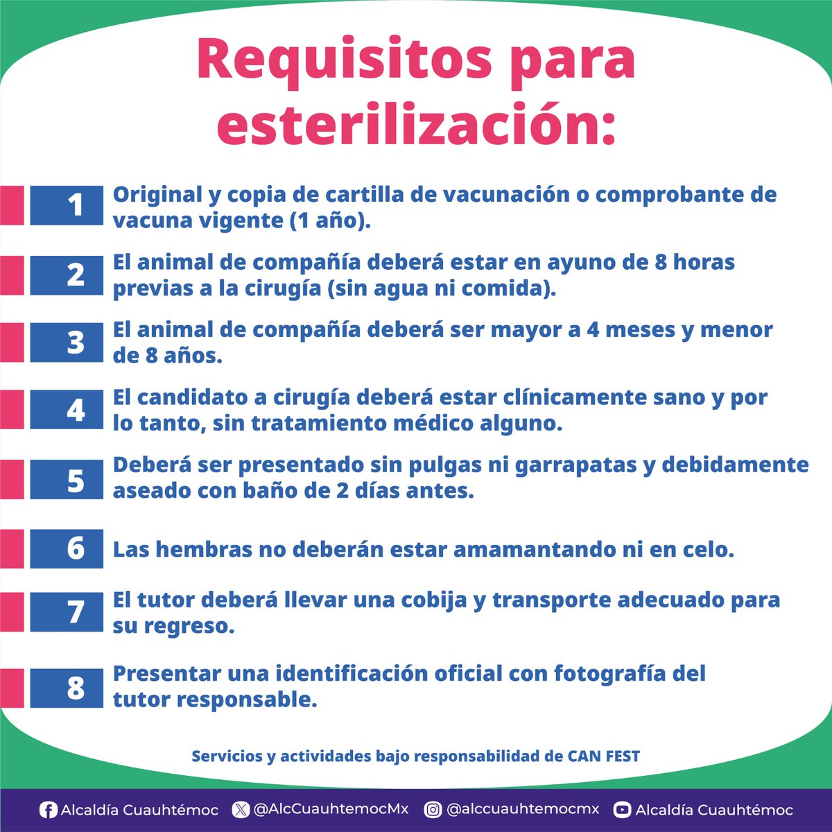 ¡Este 22 y 23 de febrero, transforma a tu muchi o lomito en una súper estrella! 🌟🐾
Ven al Jardín Pushkin y disfruta del Can Fest: vacunas, esterilización y estética canina gratuitas. ¡Salud, estilo y diversión garantizados! 🐶🐱