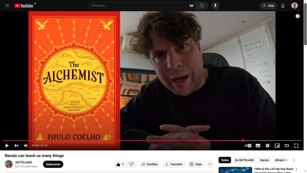 Assistindo um vídeo gringo sobre Naruto com menos de 100 visualizações e que, de repente, menciona PAULO COELHO. 😂
Brazil mentioned!