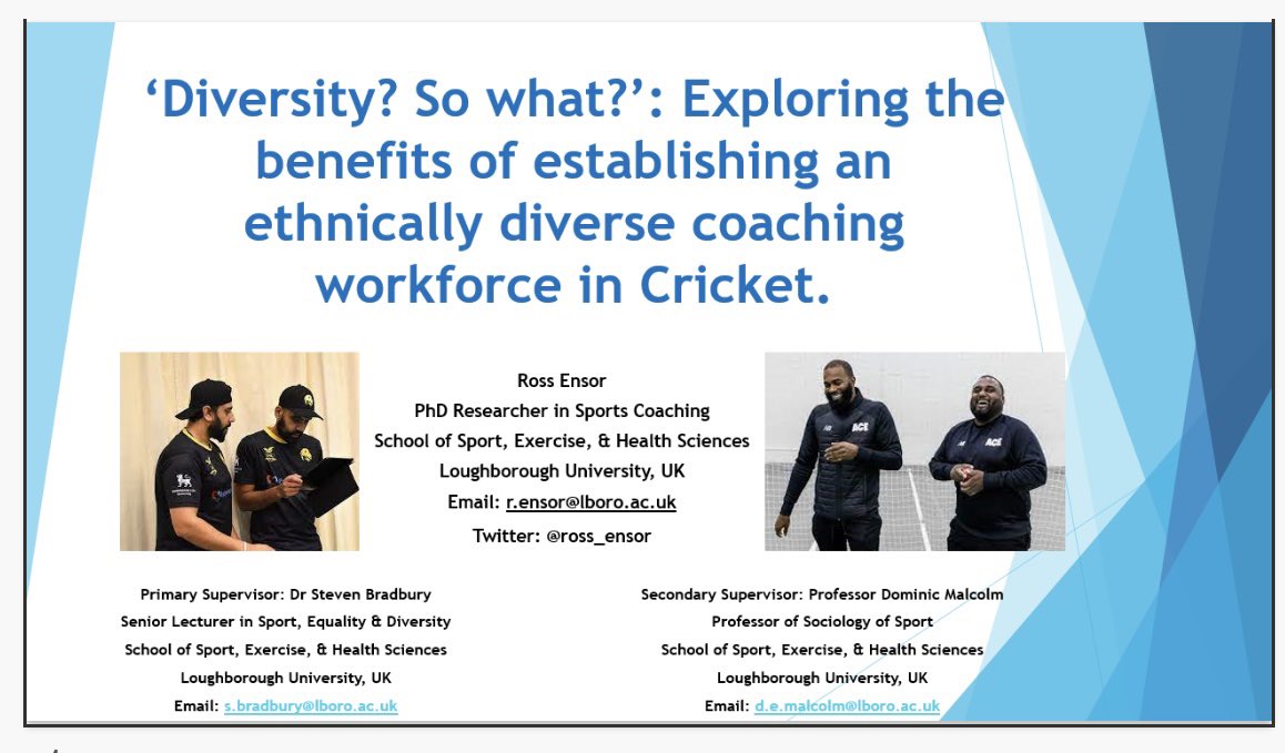 Great to attend and present some findings from my PhD on ‘Exploring the benefits of a culturally diverse coaching workforce’ <a href="/CricketAcademic/">The Cricket Research Network</a> annual conference yesterday! Well done to all of  the other speakers, and to the organisers for a fantastic conference! 🏏#CRN2025