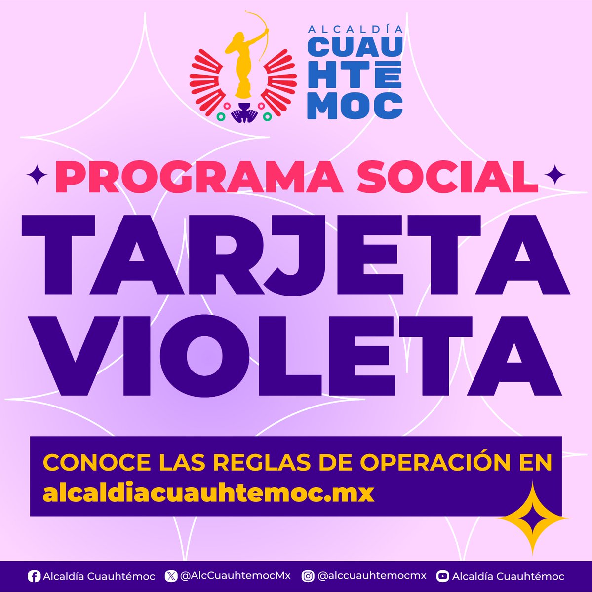 La Tarjeta Violeta💟  beneficiará a quienes dedican su vida al cuidado de personas en la Alcaldía Cuauhtémoc. Consulta las reglas de operación y resuelve tus dudas en la Subdirección de Atención a Poblaciones Prioritarias.👇🏻 data.consejeria.cdmx.gob.mx/portal_old/upl…