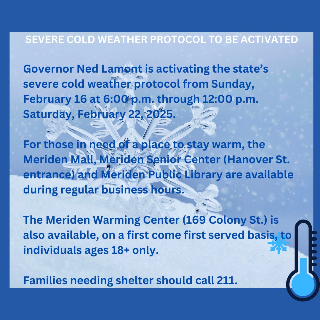 With a blast of arctic temperatures on the way, the <a href="/GovNedLamont/">Governor Ned Lamont</a> is activating Connecticut's Severe Cold Weather Protocol beginning Sunday evening.