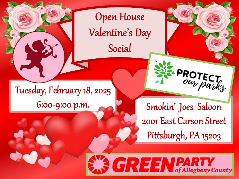 Green Party of Allegheny County 🌻 (@alleghenygreens) on Twitter photo #Pittsburgh #AntiWar Committee, <a href="/PghGND/">Pittsburgh Green New Deal</a>, Pittsburgh #Palestine #Solidarity Committee, #Protect Our #Parks . . . will you be our Valentines? #Pittsburgh #AntiWar Committee, <a href="/PghGND/">Pittsburgh Green New Deal</a>, Pittsburgh #Palestine #Solidarity Committee, #Protect Our #Parks . . . will you be our Valentines?