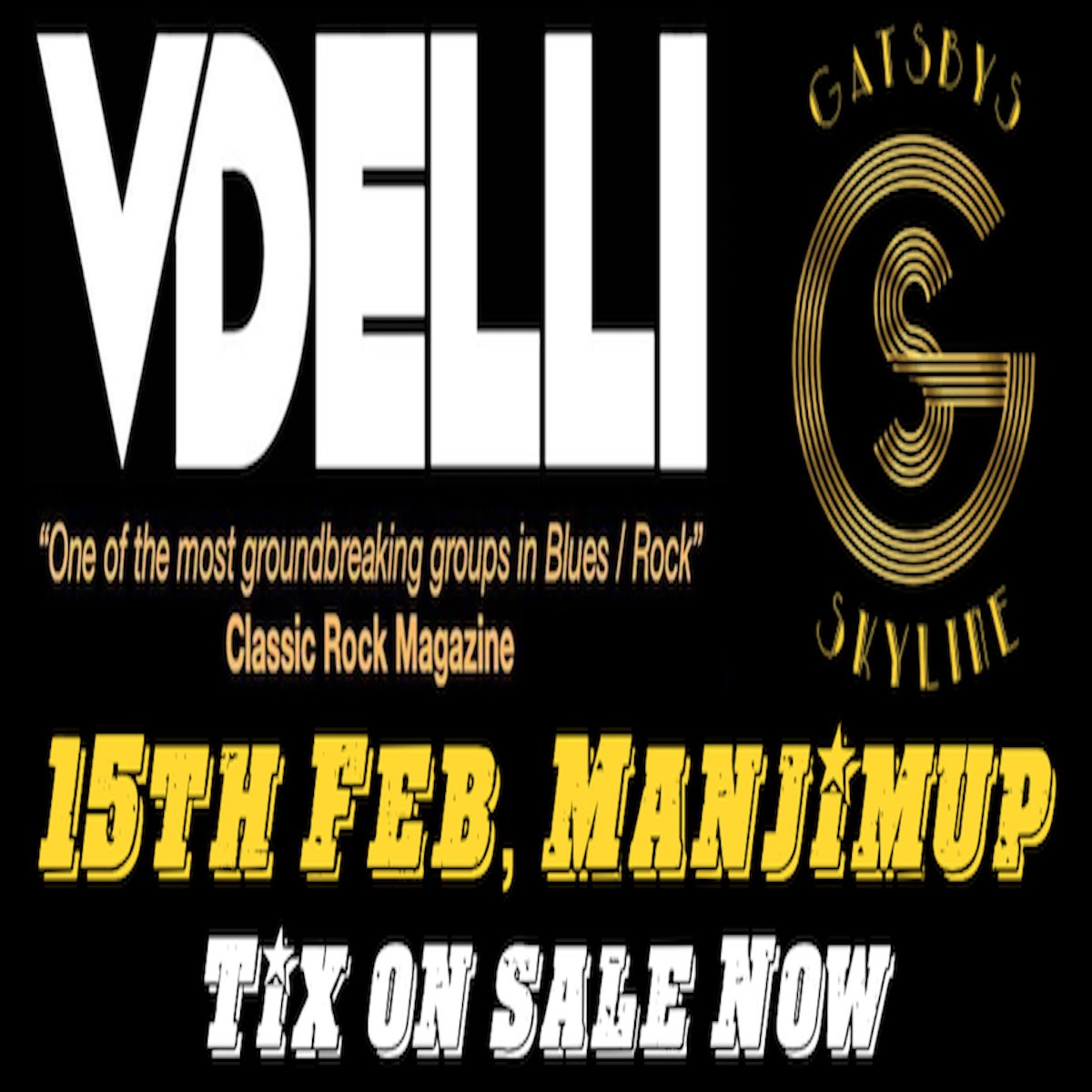 Can’t wait for the show tonight at Gatsby’s Skyline in Manjimup. Always a cracking time had by all in one of the very best concert clubs you will find anywhere on Earth. See you soon… Tickets - events.humanitix.com/vdelli-legends…