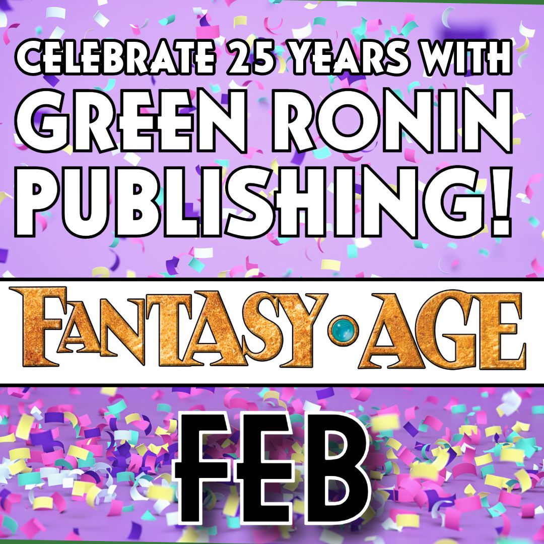 We're celebrating 25 years of Green Ronin Publishing - all year long! Look for new monthly sales with deep discounts on your favorite titles, and mega bundle deals that you will love! Fantasy AGE February sales are LIVE!  greenroninstore.com/collections/fa…