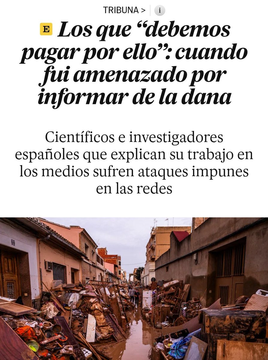 Comunicado AMETSE 📡

Hoy está siendo un día durillo para el mundo de la meteorología. Queremos mostrar nuestro apoyo y solidaridad con José Ángel Núñez, portavoz de la delegación territorial de <a href="/AEMET_CValencia/">AEMET Comunitat Valenciana</a> tras las amenazas recibidas por parte de desinformadores a sueldo.