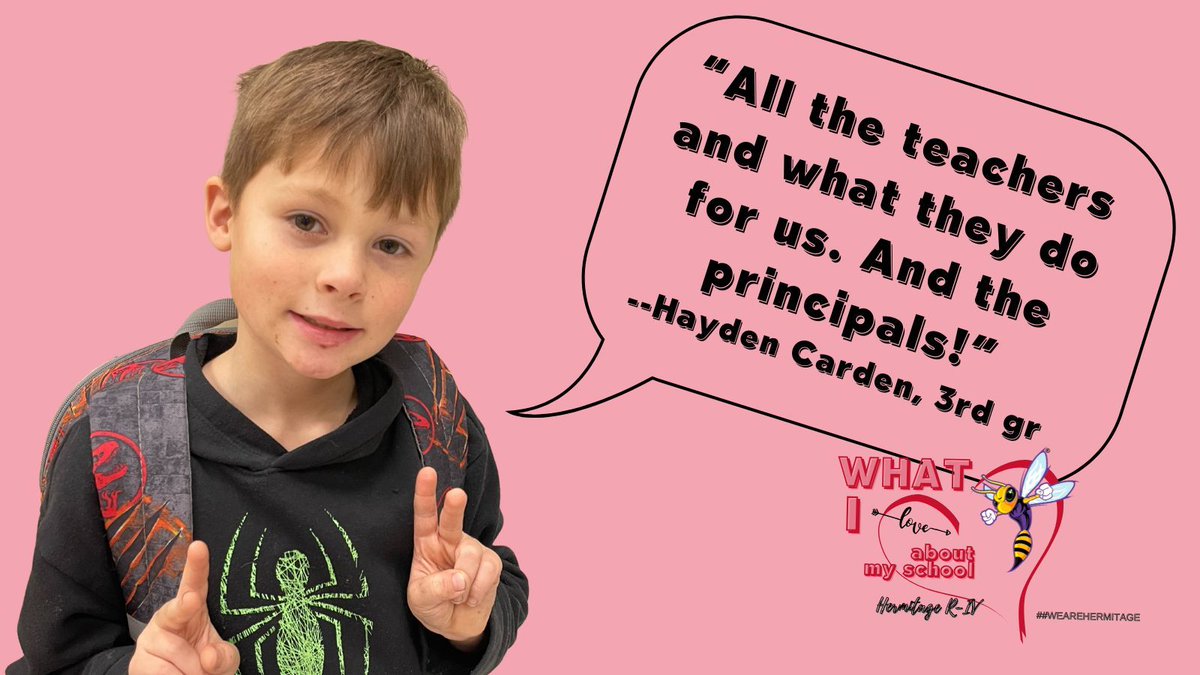 HermitageSchool's tweet image. In honor of Valentine's Day, what do you love about your school?! We asked, and here's a second great response! (Two of four we are sharing today &amp;amp; tomorrow.) 💕💜💛 #2of4 #HornetLove #WeAreHermitage #StrongerTogether