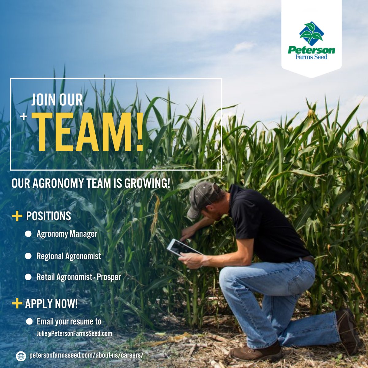 PFSeed's tweet image. 🚨Hiring Great Agronomists!

Would you love to work with farmers to help them grow more bushels? Join us and gain:
🙌 Hands-on agronomic support &amp;amp; training
📊 Be a part of field trials &amp;amp; cutting-edge research
💸 Competitive benefits &amp;amp; growth opportunities
Apply NOW!