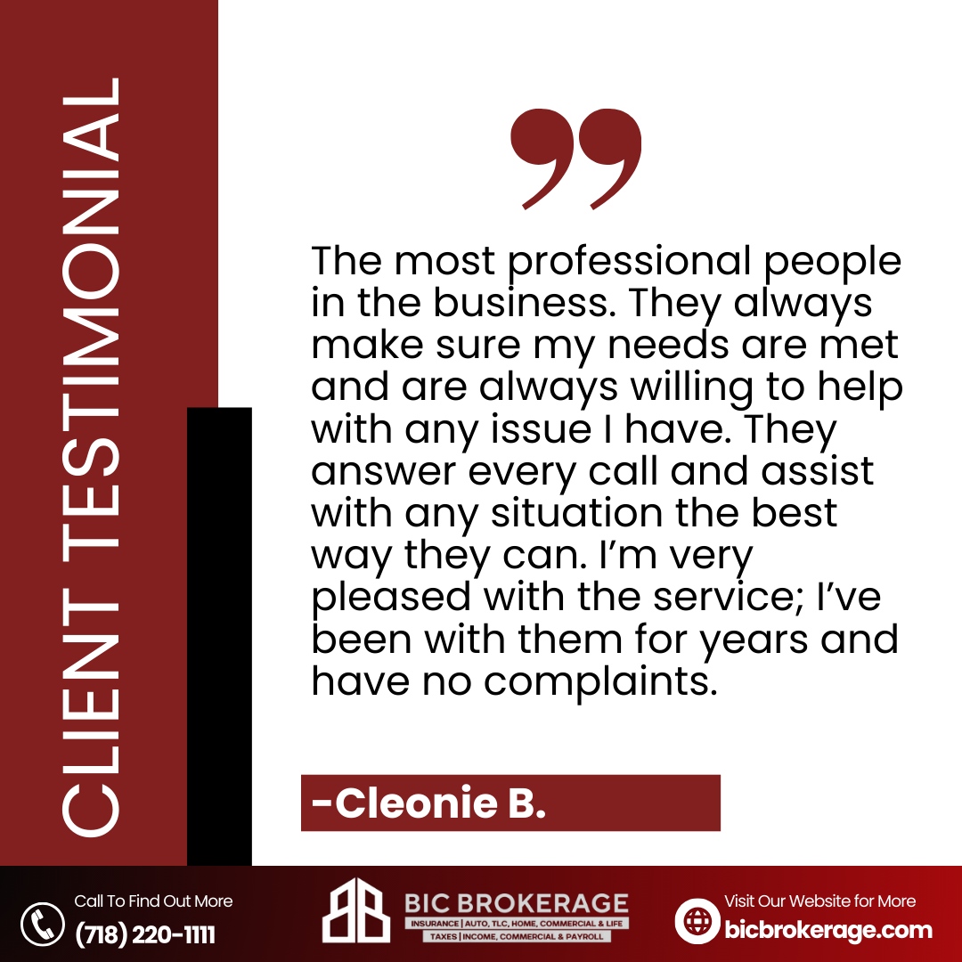 bicbrokerage's tweet photo. Thank you so much to Cleonie B. for sharing this amazing testimonial! 

We’re so grateful for clients like you who appreciate the effort we put into helping with every need. Your satisfaction is our top priority! 💯 

Need assistance? Call us at (718) 220-1111 or visit our web... https://t.co/2Ij2OsprdX