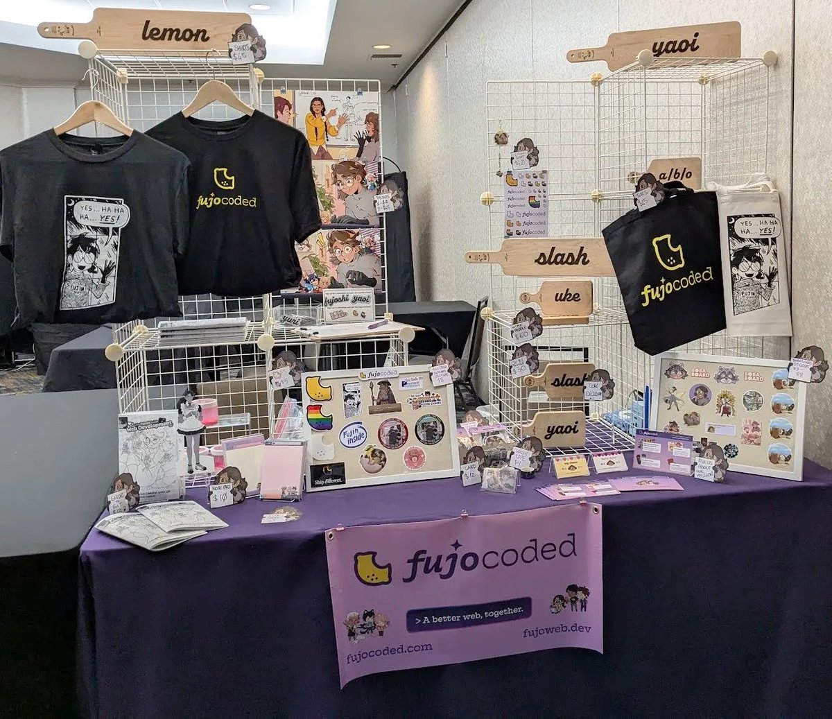 fujoc0ded's tweet photo. After a break, we're back for Valentine's Day! 

Catch up on our Escapade experience, our progress as FujoGuide 0.1 nears completion (+ more on the way), and some exciting improvements for FujoCoded. 

We're looking for artists too! Check it all out below our cool con table ✨ https://t.co/fm4dniWLTp