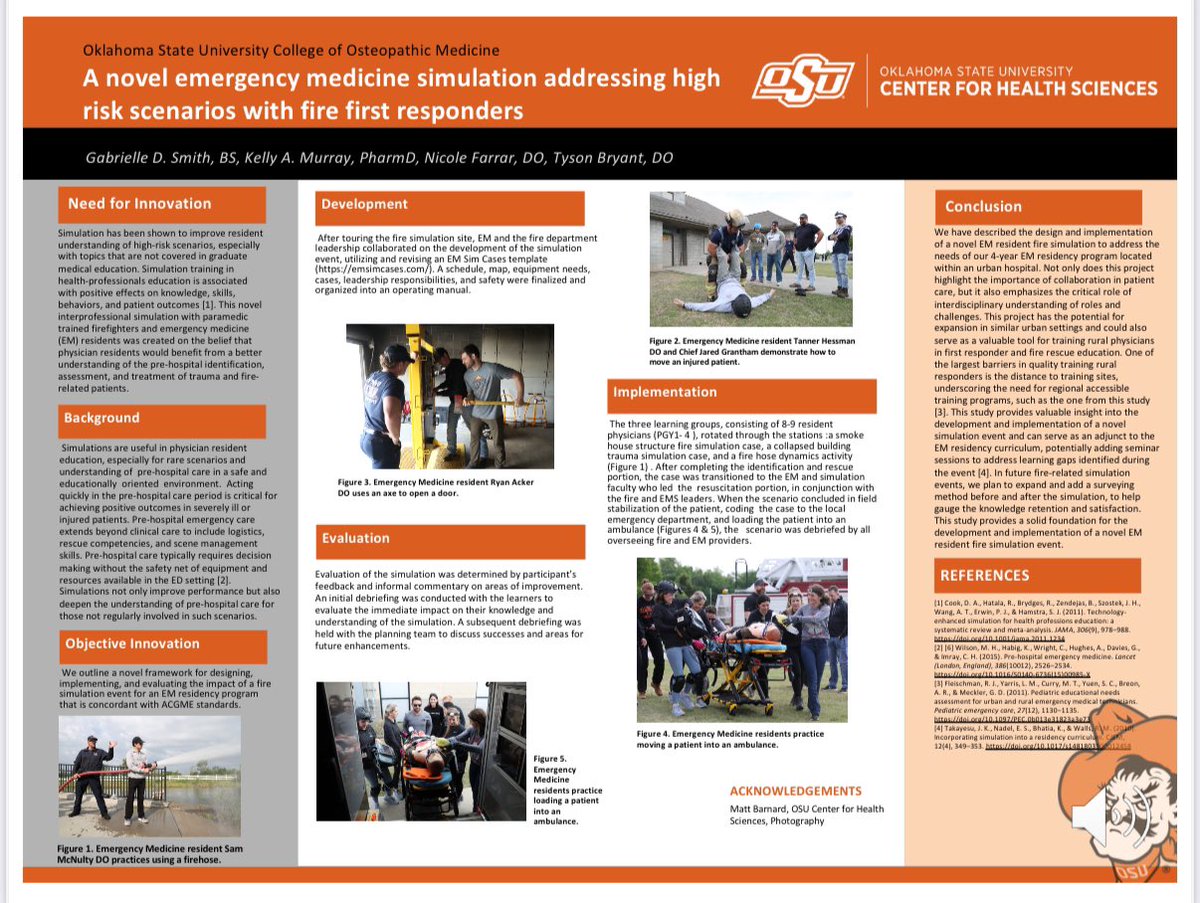 Presented on a novel emergency medicine simulation on high-risk scenarios with fire first responders! Grateful for my coauthors’ mentorship—learned so much about scenario design and made evidence-based improvements. Excited for what’s next! #EmergencyMedicine #MedEd #IPE