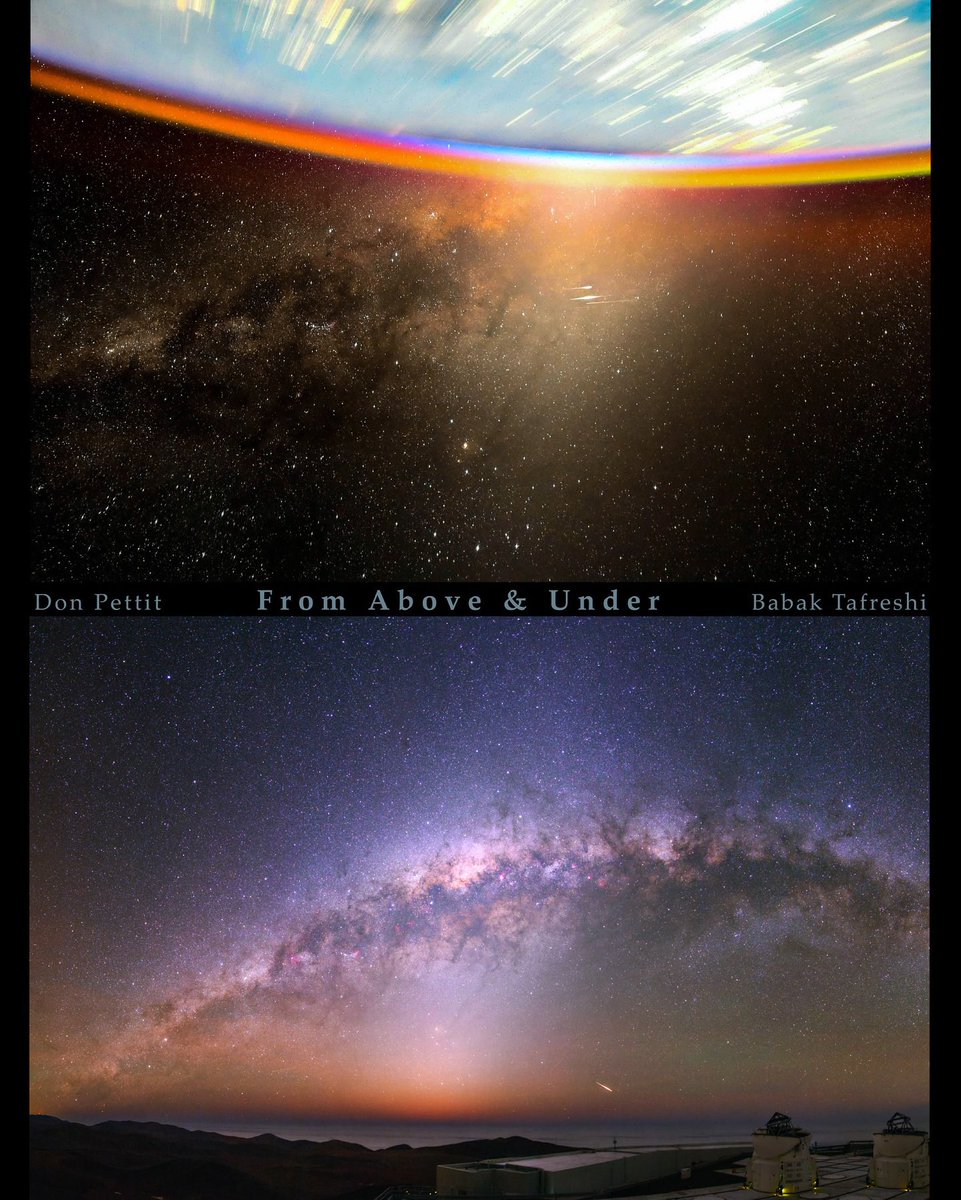 A. Pettit (@pettitfrontier) on Twitter photo THIS is the result of photographing the same subjects from Earth and space at once.
A collaboration 13 years in the making between NASA astronaut <a href="/astro_Pettit/">Don Pettit</a> and NatGeo’s renowned <a href="/BabakTafreshi/">Babak Tafreshi</a>.
You have never seen perspective like this.
🧵 THIS is the result of photographing the same subjects from Earth and space at once.
A collaboration 13 years in the making between NASA astronaut <a href="/astro_Pettit/">Don Pettit</a> and NatGeo’s renowned <a href="/BabakTafreshi/">Babak Tafreshi</a>.
You have never seen perspective like this.
🧵