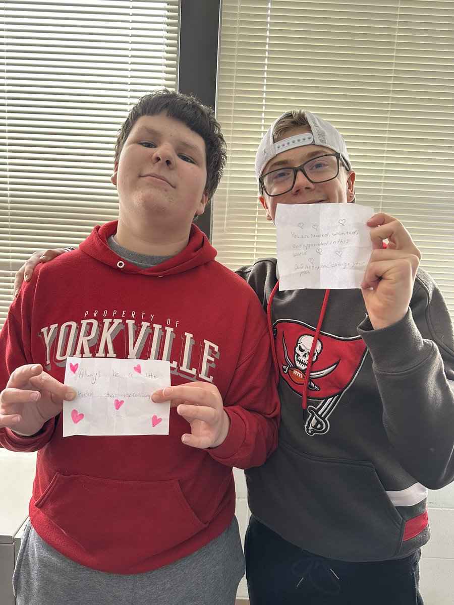 Life is better when you’re kind! Lots of kindness from the freshman on this Valentine’s Day! ❤️🦊