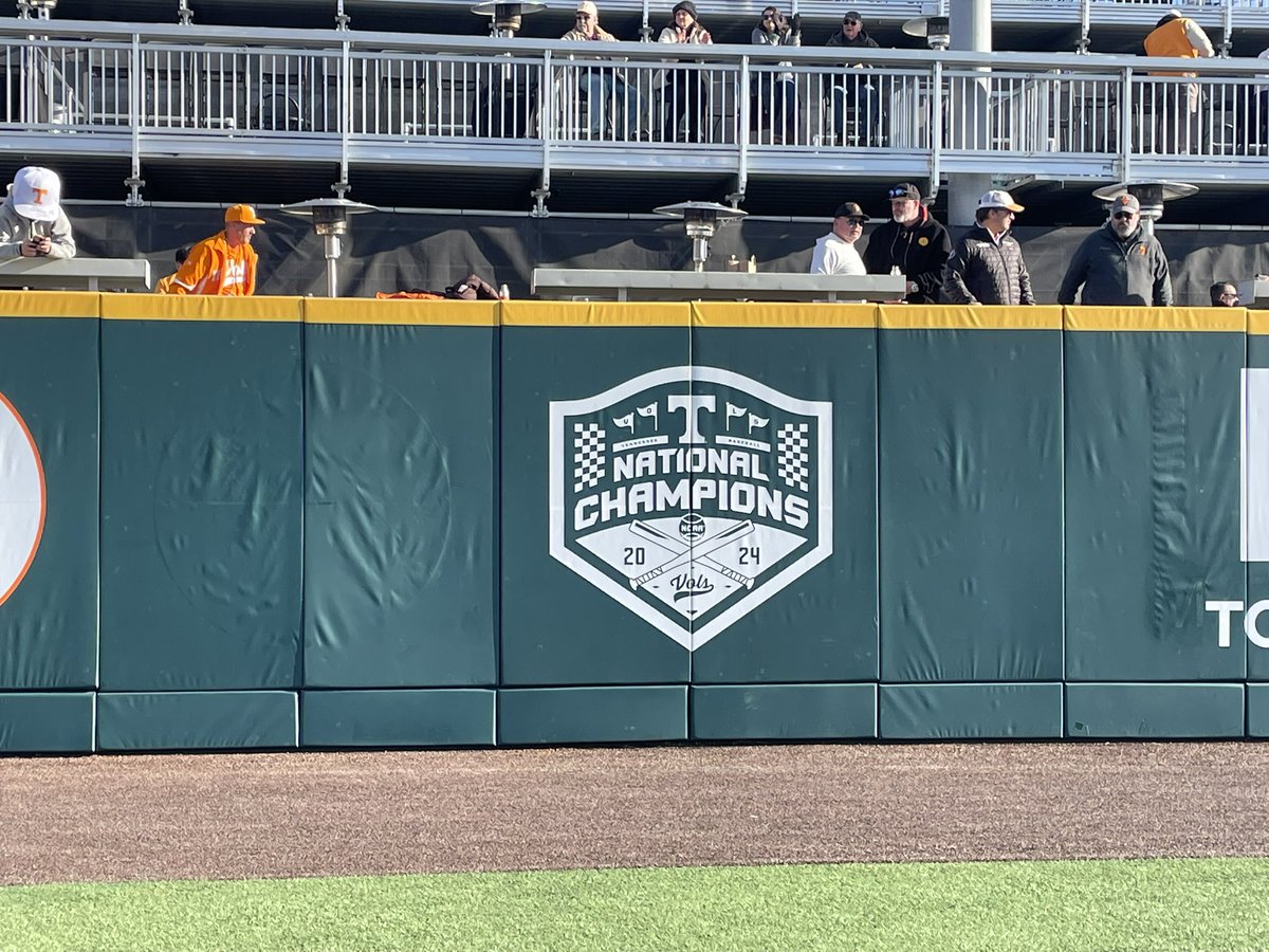 benmckee14's tweet photo. Tennessee baseball’s 2024 national championship logos were unveiled inside of Lindsey Nelson Stadium before first pitch this afternoon. https://t.co/0Vzfvi3dVs