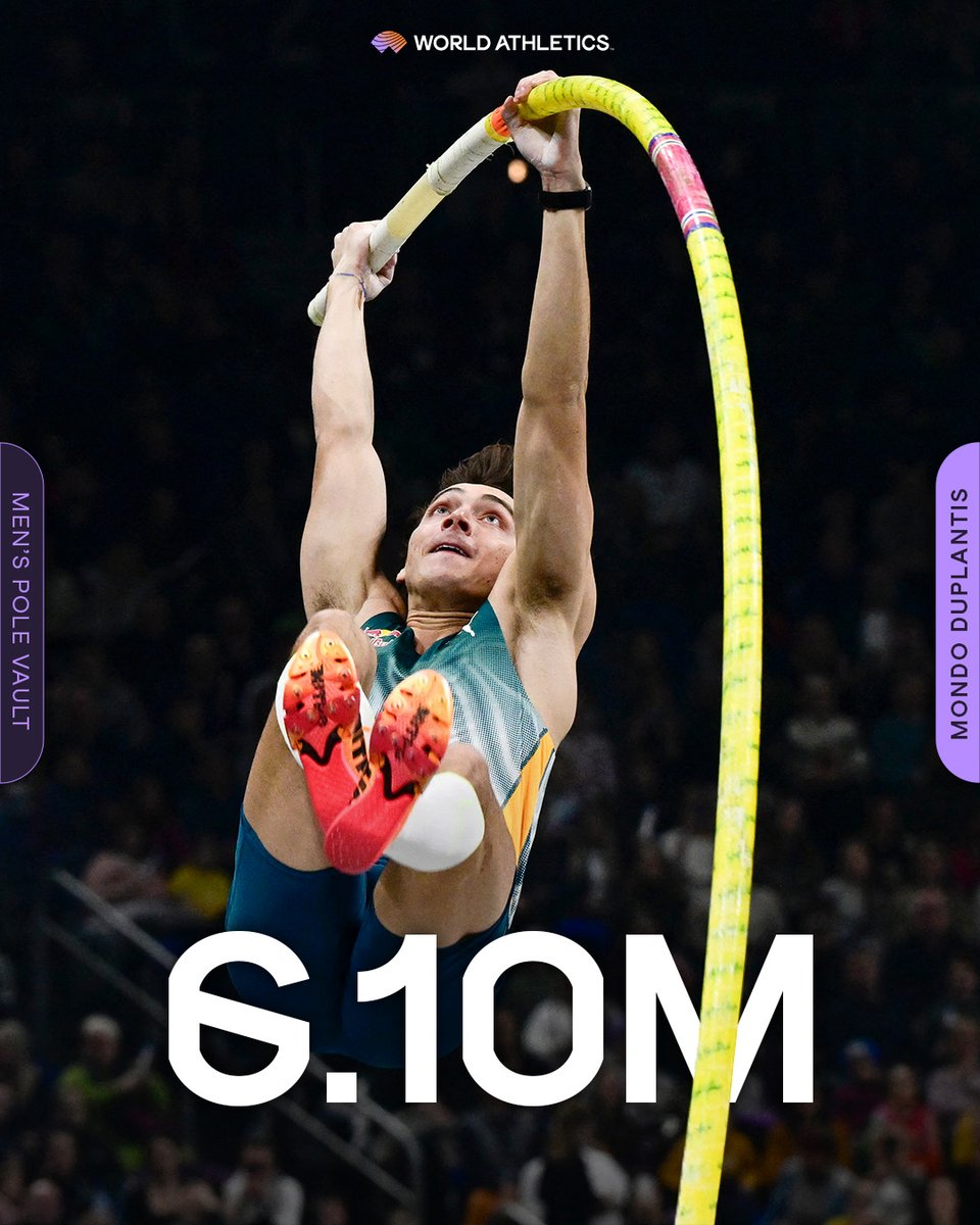 Back in business 😤

<a href="/mondohoss600/">Mondo Duplantis</a> opens his season with a world lead and new meeting record of 6.10m at the <a href="/ISTAF_Berlin/">ISTAF Berlin</a>  🔥

How high will the pole vault 🐐 go this season? 👀

#WorldIndoorTour