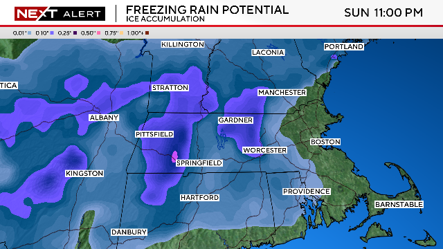 TerryWBZ's tweet photo. An absolute mess coming this weekend...plowable snow followed by ice and rain... https://t.co/YAsumaoVRM