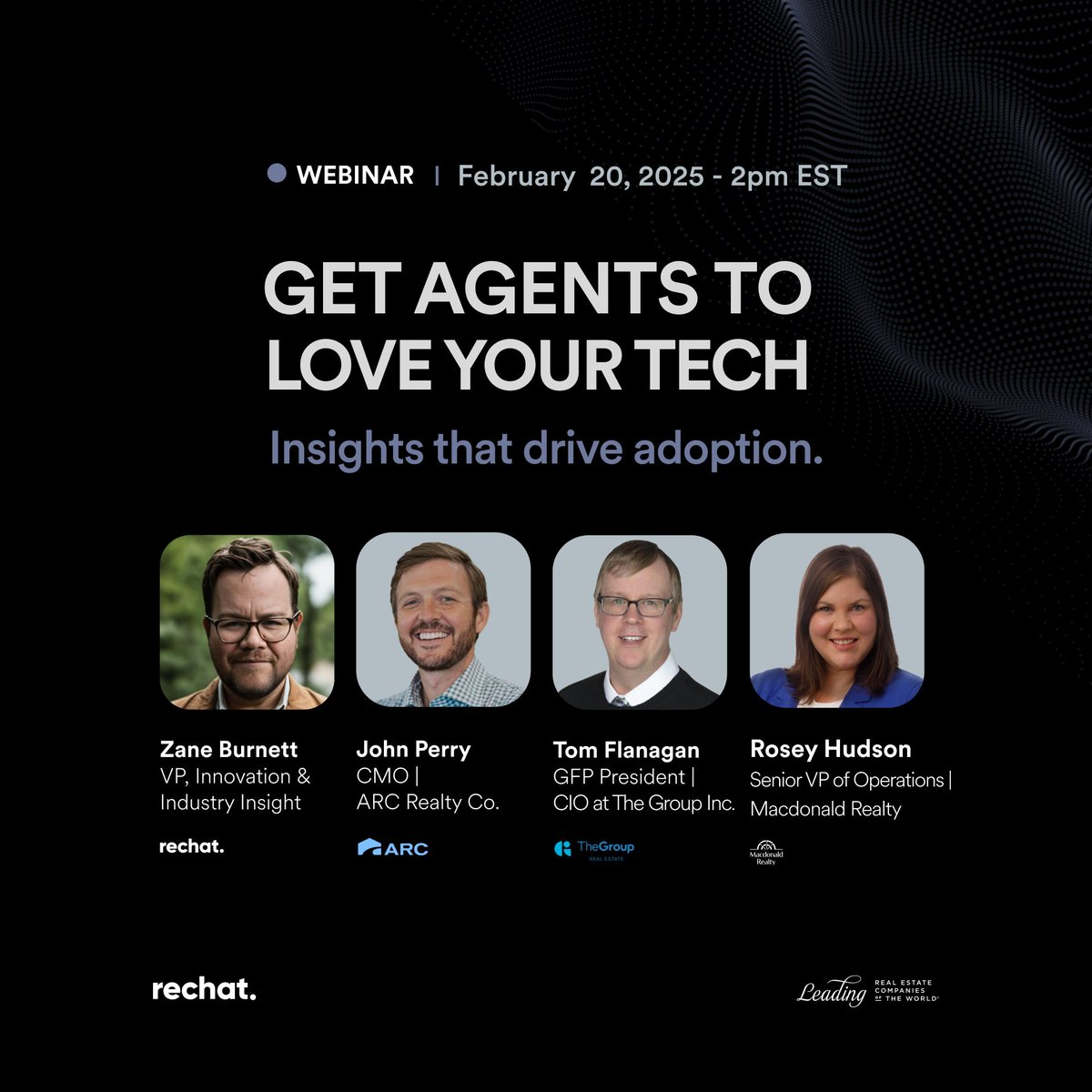 Struggling with tech adoption in your brokerage?
Join us for "Get Agents to Love Your Tech" and discover proven strategies to boost agent engagement, reduce friction, and ensure long-term success.
📅 Thursday, February 20th| ⏰ 2 pm EST
👉 Register now: lnkd.in/dKwzZf8m