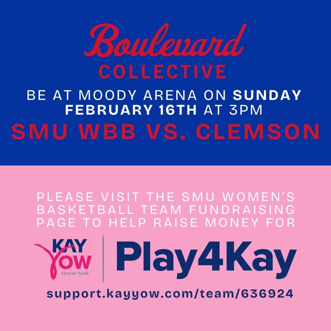 Visit support.kayyow.com to HELP FIGHT CANCER! <a href="/TheBoulevardNIL/">Boulevard Collective</a> <a href="/SMUFB/">SMU Football</a> <a href="/SMUWBB/">SMU Women's Basketball</a>