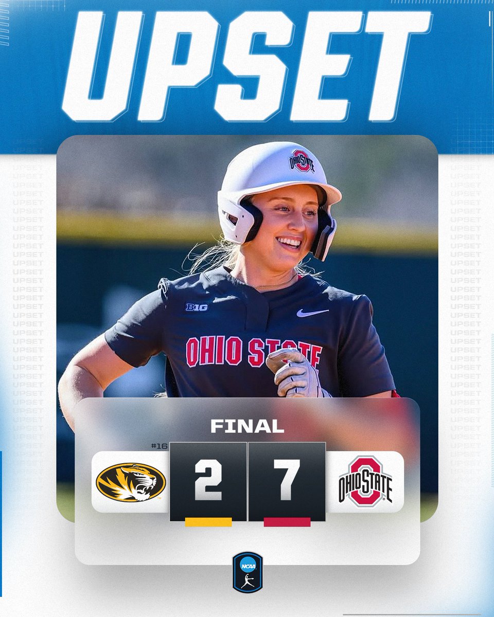 NCAA Softball (@ncaasoftball) on Twitter photo 🚨UPSET ALERT🚨
<a href="/OhioStateSB/">Ohio State Softball</a> defeats No. 16 Missouri 7-2 to grab the upset win!
#NCAASoftball 🚨UPSET ALERT🚨
<a href="/OhioStateSB/">Ohio State Softball</a> defeats No. 16 Missouri 7-2 to grab the upset win!
#NCAASoftball