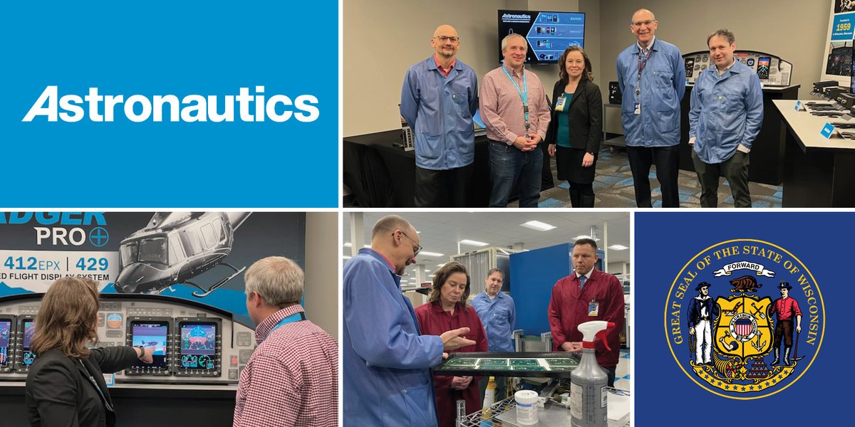 Thanks to WI Lt Gov Sara Rodriguez &amp; comms &amp; outreach dir Eric LaGesse for visiting us to learn about our display, connectivity, cybersecurity &amp; system solutions for customers, along with our workforce needs.

We're proud to be a WI-based employer with global aerospace reach!
