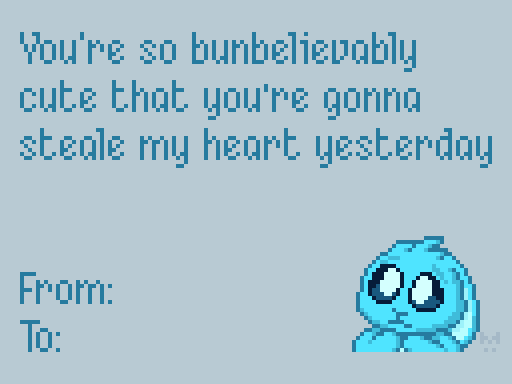 misplet's tweet photo. happy valentine's/single's awareness/chocolate is 50% off tomorrow/original joke day
#Pixelart #pixelartist #Valentinesday2025 https://t.co/20C4Aqo2L8