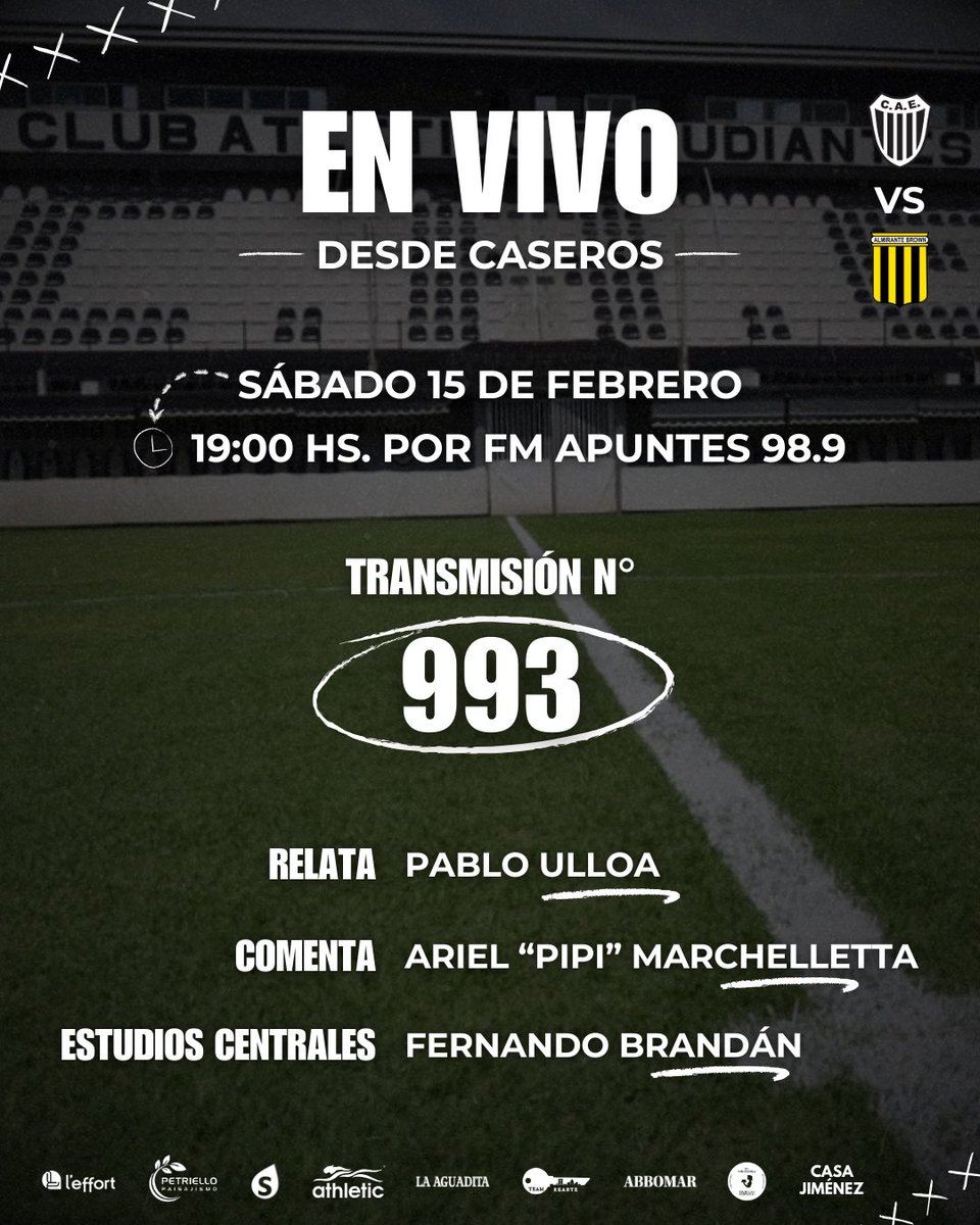 ¡Mañana en vivo desde #Caseros! 📻

Segunda fecha del torneo. LaTE presente. #Estudiantes recibirá a #AlmiranteBrown ⚽️

#SiempreEsSiempre