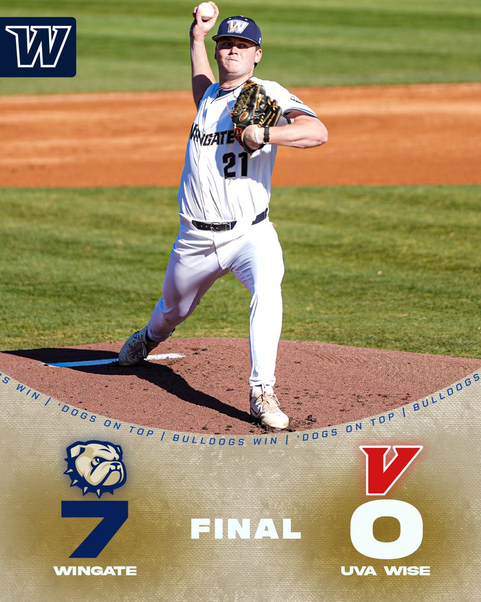 Wingate Bulldogs (@wu_bulldogs) on Twitter photo BULLDOGS WIN!!!!!
<a href="/WingateBaseball/">Wingate Baseball</a> opens SAC play by blanking UVA Wise, with Carson Morton striking out 10 in 7 shutout innings!
Sean Sullivan drove in 2 runs; Jake Courville had 3 hits, an RBI & 2 runs scored
#OneDog BULLDOGS WIN!!!!!
<a href="/WingateBaseball/">Wingate Baseball</a> opens SAC play by blanking UVA Wise, with Carson Morton striking out 10 in 7 shutout innings!
Sean Sullivan drove in 2 runs; Jake Courville had 3 hits, an RBI & 2 runs scored
#OneDog