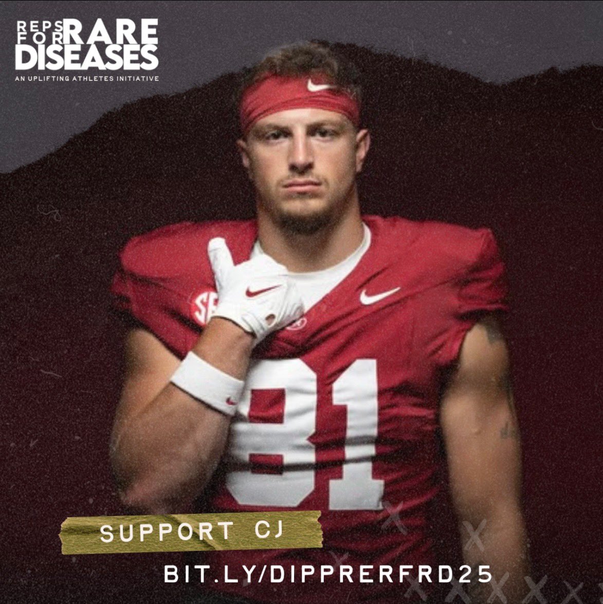 CJ Dippre (@cjdippre) on Twitter photo 95% of #rarediseases lack an FDA approved treatment. I am teaming up with <a href="/UpliftingAth/">Uplifting Athletes</a> to change that! Join us & pledge for each bench press rep I put up at the <a href="/NFLCombine/">NFL Combine</a>! #WeTackleRare (bit.ly/DIPPRERFRD25) 95% of #rarediseases lack an FDA approved treatment. I am teaming up with <a href="/UpliftingAth/">Uplifting Athletes</a> to change that! Join us & pledge for each bench press rep I put up at the <a href="/NFLCombine/">NFL Combine</a>! #WeTackleRare (bit.ly/DIPPRERFRD25)