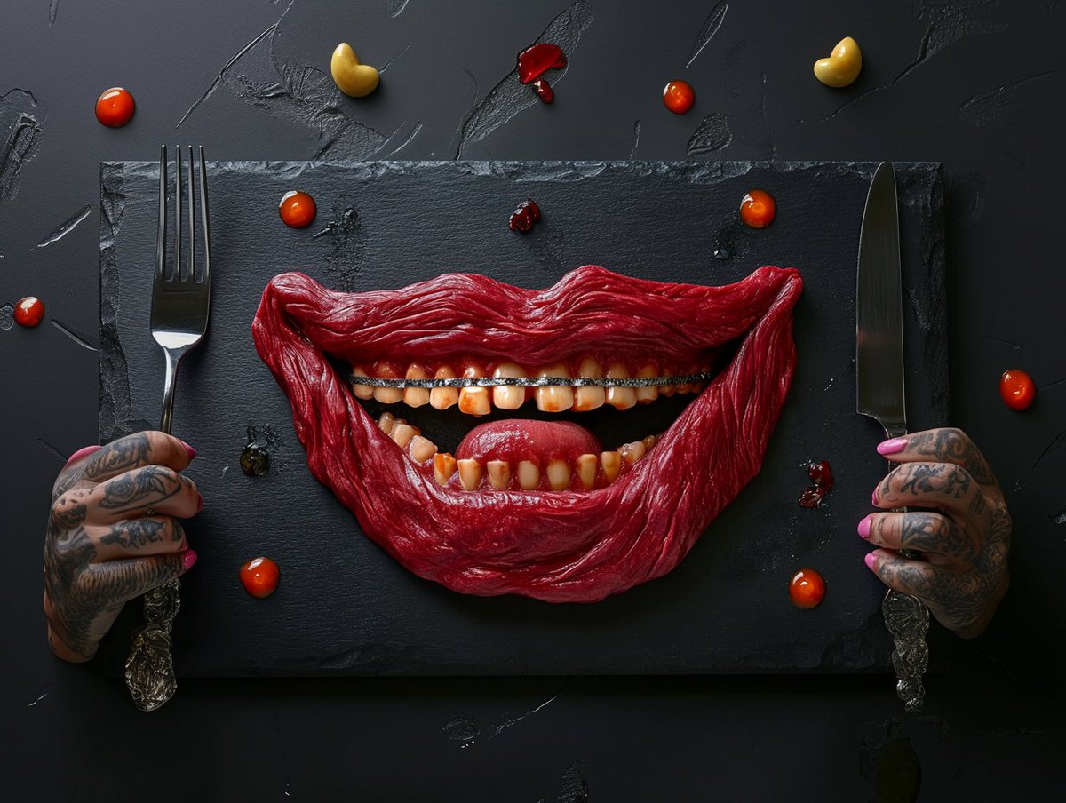 GM
"Autophagie gastronomique / sourire carné"
