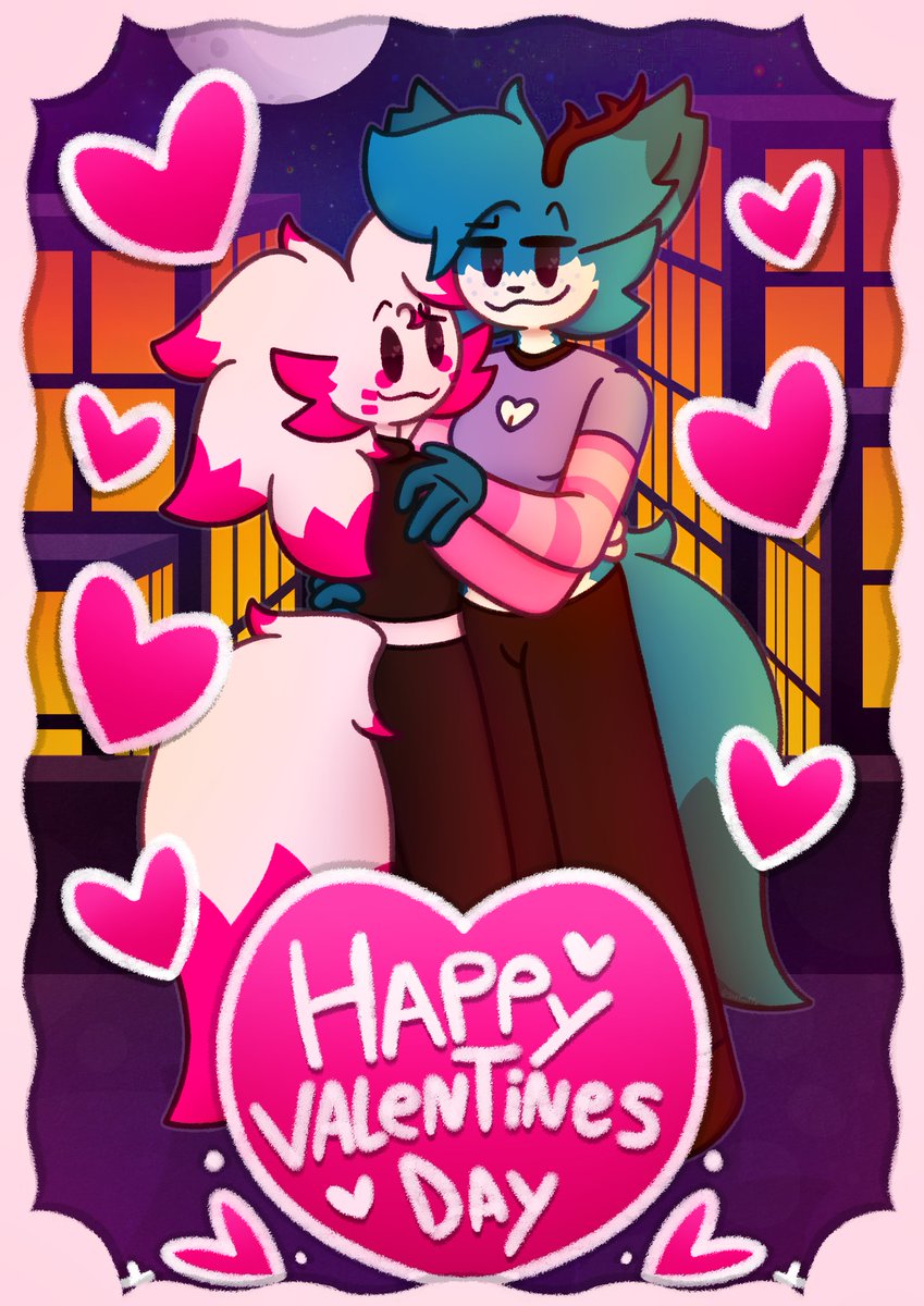 SraPuupy's tweet image. HAVE A HAPPY VALENTINES DAY
here&apos;s me and @LunaJulyy 
#furry #furryart #oc