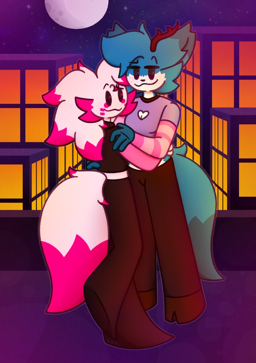 SraPuupy's tweet image. HAVE A HAPPY VALENTINES DAY
here&apos;s me and @LunaJulyy 
#furry #furryart #oc