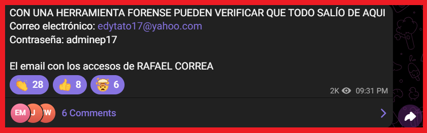 🌐Saludos Mundo! 🌎
#Anonymous #WeAreCyberHunters 
📢 ¡DENUNCIA PÚBLICA! 🚨

📌 Destinatarios:
🔹 <a href="/FiscaliaEcuador/">Fiscalía Ecuador</a> 🏛️
🔹 <a href="/PoliciaEcuador/">Policía Ecuador</a> 🚔
🔹 @DanielNoboaOK 🇪🇨
🔹 <a href="/OEA_oficial/">OEA</a> 🌎
🔹 <a href="/FBI/">FBI</a> 🕵️
🔹 <a href="/CJudicaturaEc/">Consejo de la Judicatura</a> ♎️
🗳️ TEMA: FRAUDE ELECTORAL 🗳️
📅 Fecha: 9 de febrero del 2025
📍