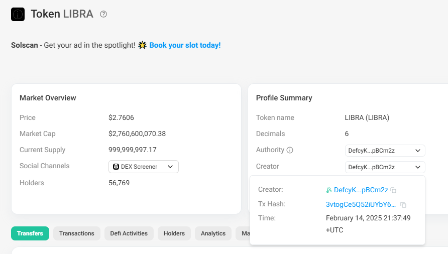 $Libra token creator sent 30.000.000 tokens to wallets just to dump on retail without them noticing cause they provided one sided liquidity and removed

solscan.io/account/DefcyK…