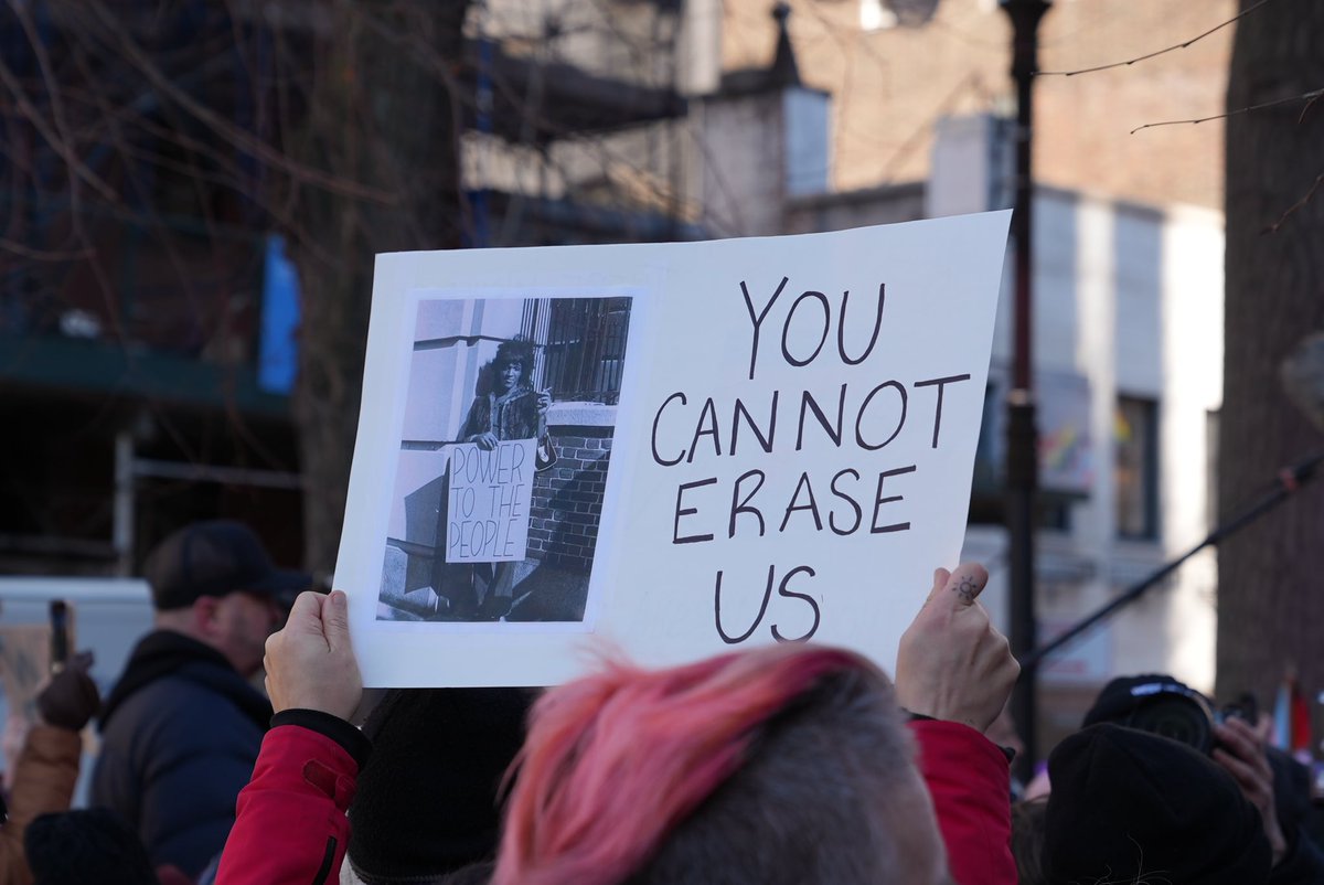 Here are some photos I captured during the  protest at the Stonewall National Monument today. This rally was in response to the removal of references to Transgender and Queer individuals from the monuments web page.