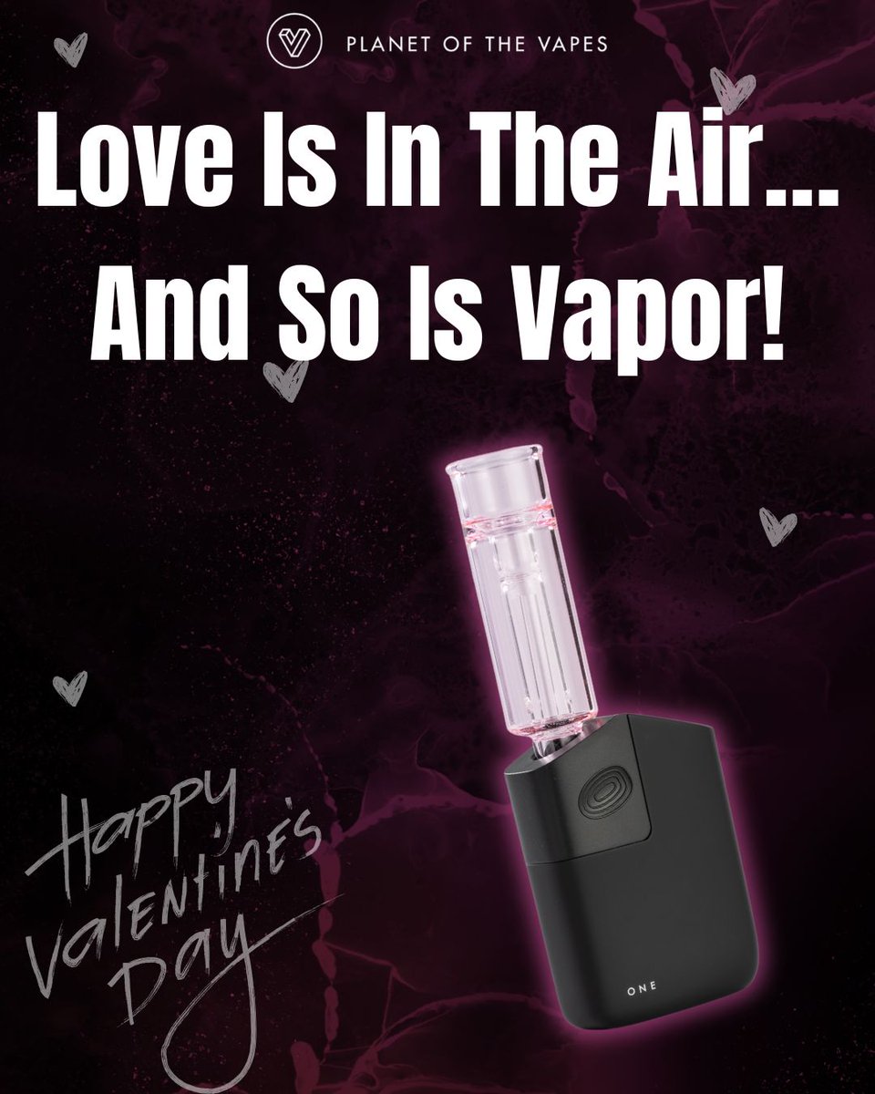 "Love at First Hit 💘💨 Happy Valentine’s Day!" Finding the one is tough… but picking the right dry herb vape? That’s easy. 😉