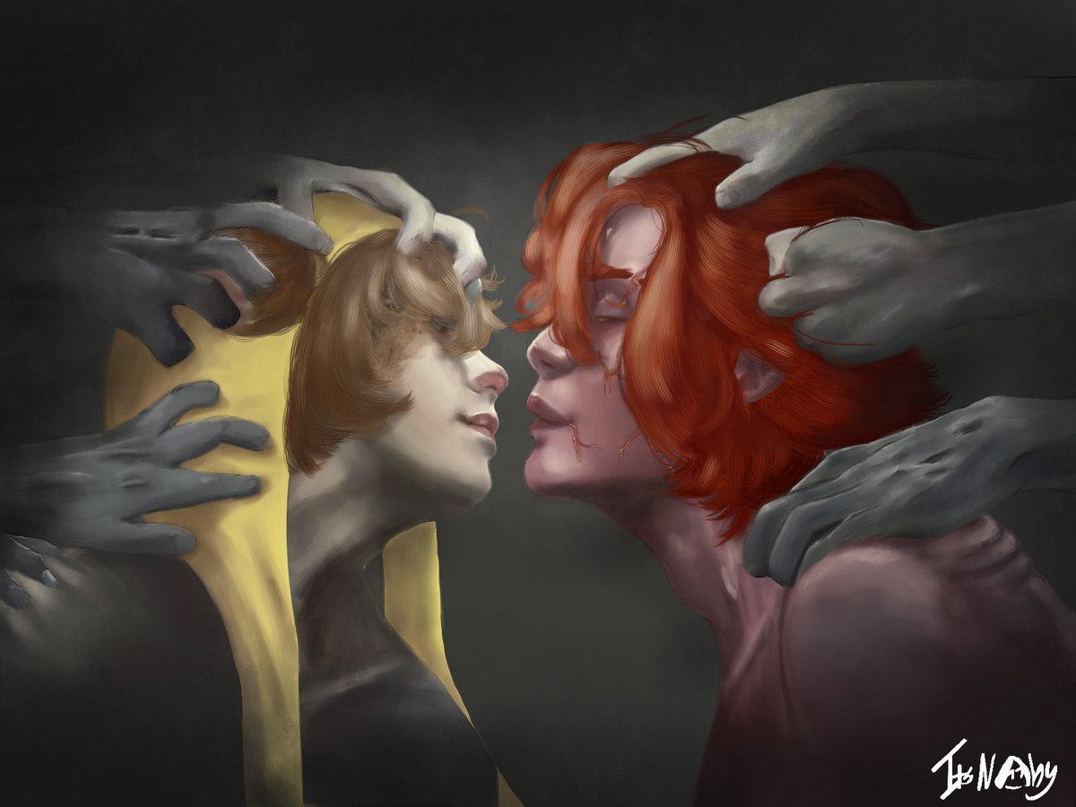 ItsNoby_'s tweet photo. "¿𝒜𝓂𝑜𝓇 𝓇𝑒𝒶𝓁?" FELIZ DIA DEL AMOR Y DE LA AMISTAD PARA ESTOS GEYS, este dibujo ya lo había spoileado antes pero me espere hasta hoy para subirlo (no quemen el magto hoy xfa) #CapitanGatoFanArt #MagmaBoiFanart #Magto https://t.co/rg7eTDLCpZ