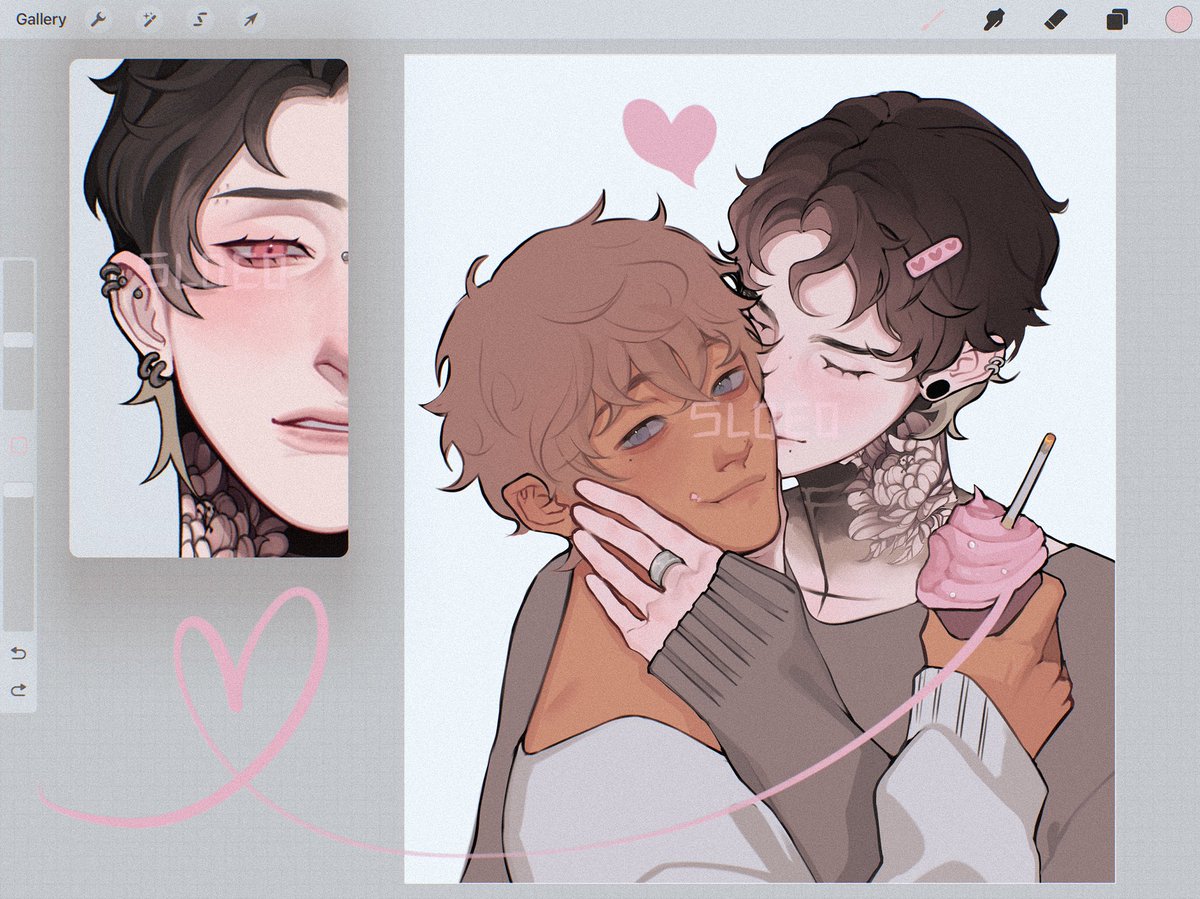 sloeou's tweet image. valentine 💗🪽 #oc #wip