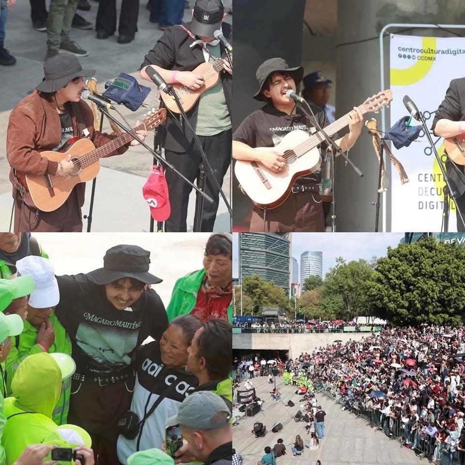 PamCerdeira's tweet photo. Macario Martínez hizo realidad su sueño gracias a su talento y TikTok. Esta tarde se presentó en la Estela de Luz y su participación está confirmada en Tecate Pa’l Norte y el Vive Latino. https://t.co/Fat4wJsCyO