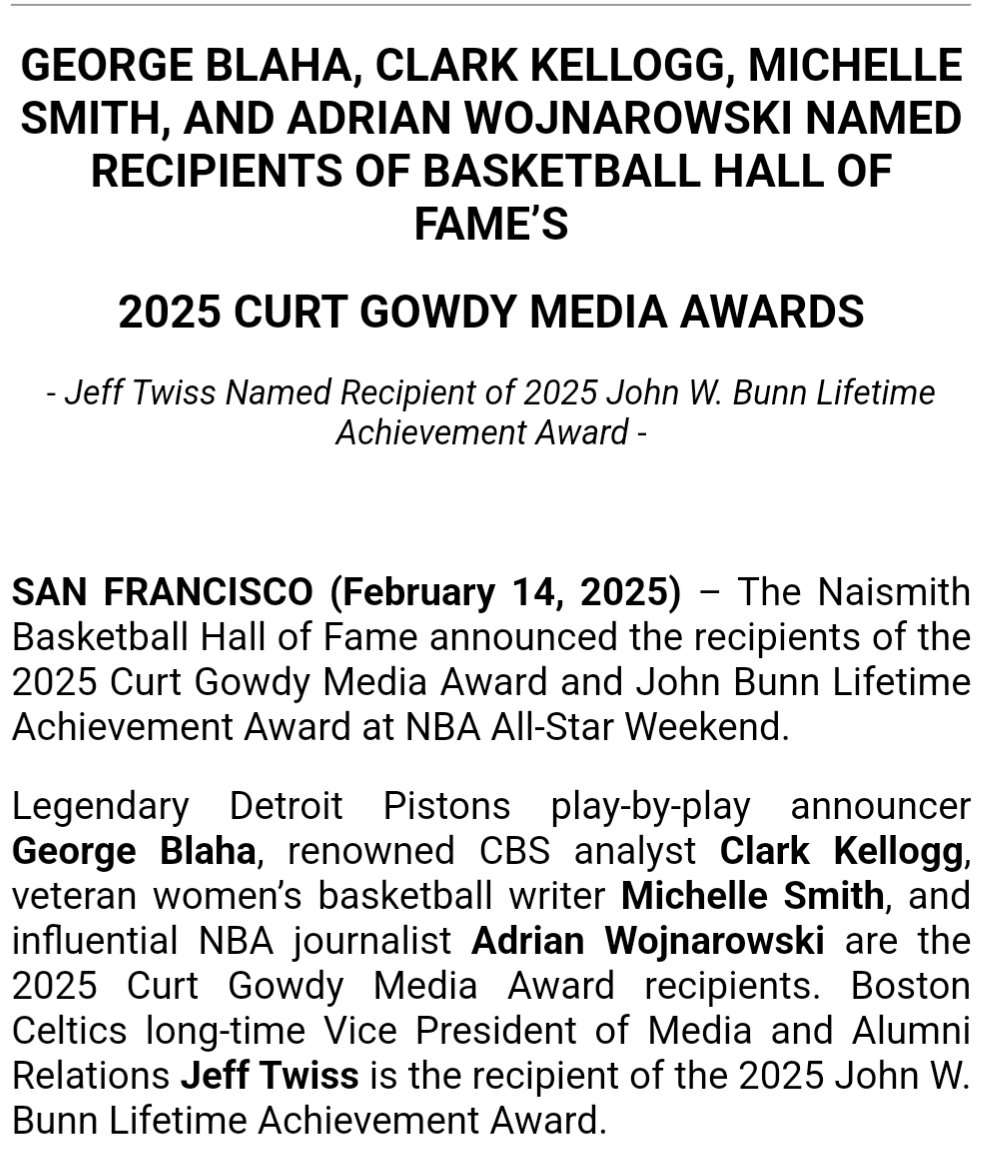 Congrats to one of the nicest guys in the business (and @Spartan_Radio legend) George Blaha! https:/