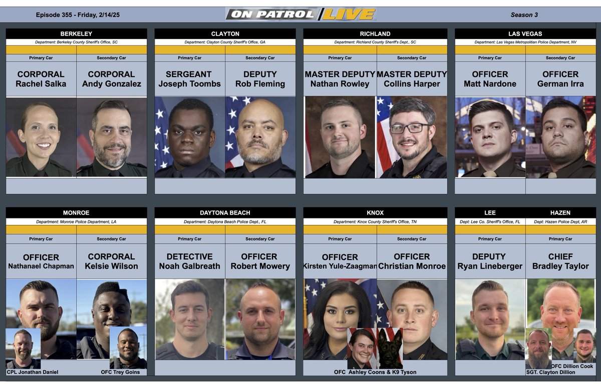 danabrams's tweet image. The officers we are following tonight at #OPLive. And some special guests in studio!